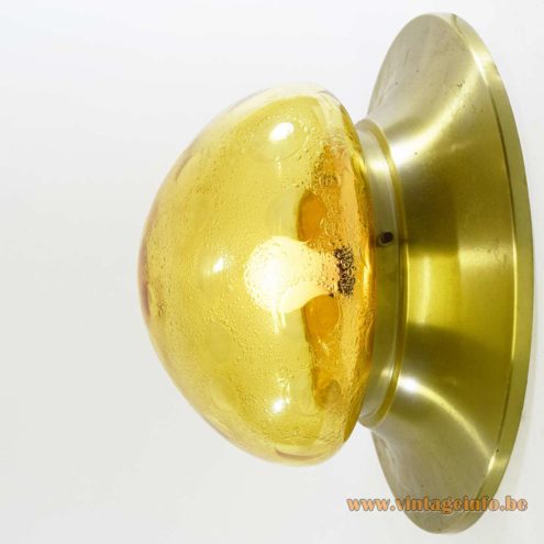 1970s Amber Glass Flush Mount 6