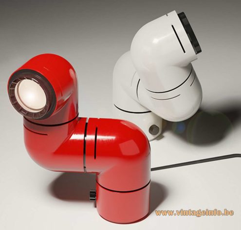 André Ricard Tatù Table Lamps White And Red 2
