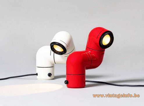 André Ricard Tatù Table Lamps White And Red