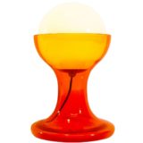 Carlo Nason AV Mazzega LT216 table lamp 1968 design orange glass base opal globe 1960s 1970s