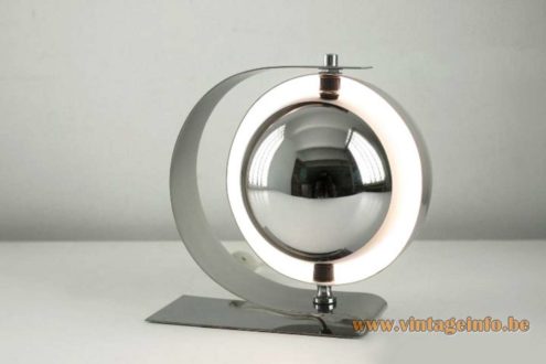 Carlos M. Serra Chrome Eclipse Table Lamp 6