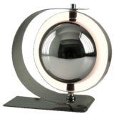 Carlos Serra chrome eclipse table lamp stainless steel folded slat Carpyen Spain 1960s 1970s E14 socket