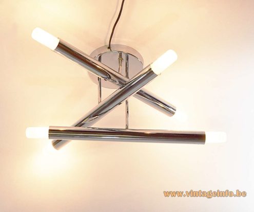 Gaetano Sciolari Chrome Tubes Flush Mount 2