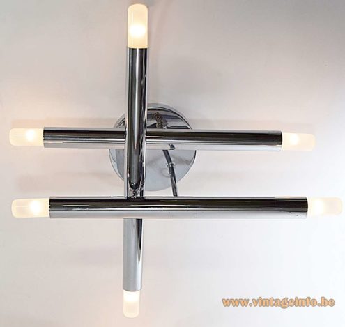 Gaetano Sciolari Chrome Tubes Flush Mount 6