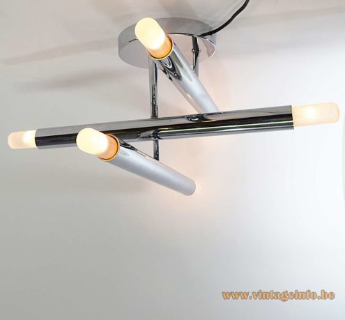 Gaetano Sciolari Chrome Tubes Flush Mount 8