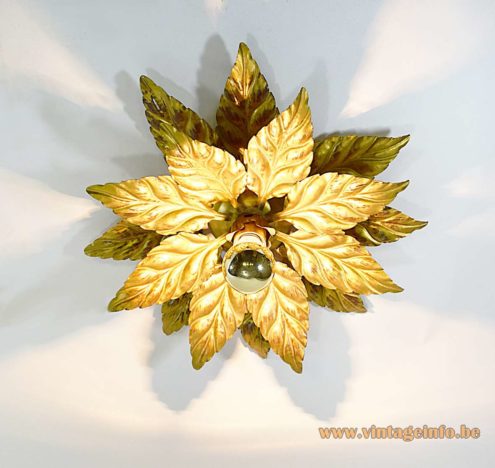 Hans Kögl Gold Flower Flush Mount 5