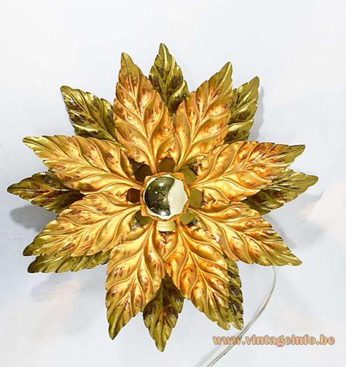 Hans Kögl Gold Flower Flush Mount 8