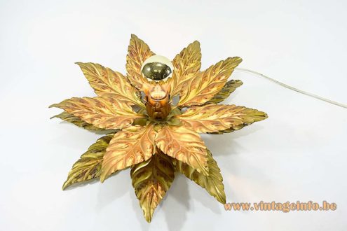 Hans Kögl Gold Flower Flush Mount 9
