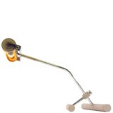 Herda desk lamp or picture light long tube pink wrinklepaint chrome rod elongated lampshade 1960s 1970s