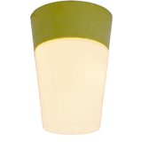 HoSo olive green Bakelite flush mount white opal conical glass lampshade 1950s 1960s Hoffmeister & Sohn Germany