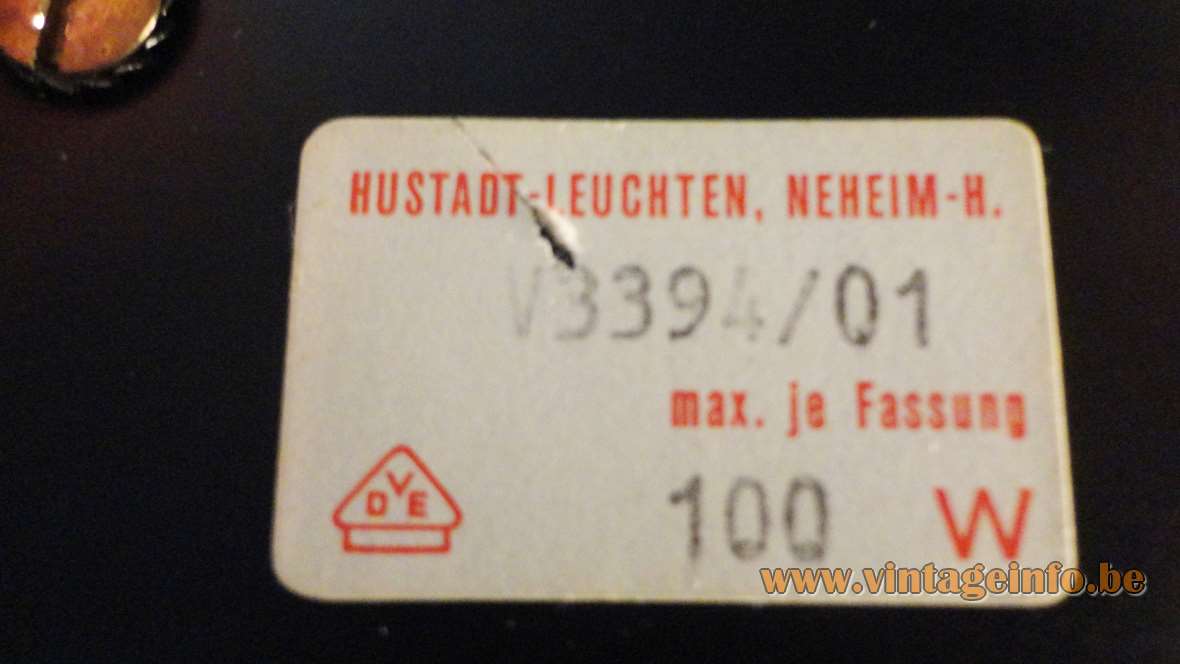 Hustadt-Leuchten chrome globes table lamp V3394/01 label 100 watt 1970s Germany