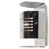 Josep Magem 1970s chrome wall lamp half round metal lampshade elongated slots Madom Marset Barcelona Spain