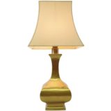 Maria Pergay style table lamp brass square base pagoda fabric lampshade 1970s 1980s Balustre Massive Belgium