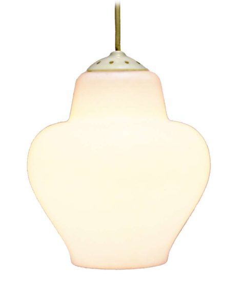 Philips opal glass pendant lamp white bell clock lampshade E27 socket 1950s 1960s design Louis Kalff