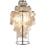 Verner Panton Fun 1TM table lamp 1964 design chrome windowpane oyster shells mother of pearl Capiz