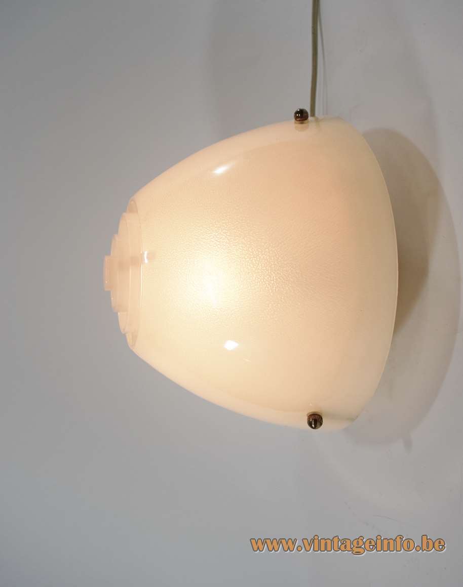 Arnold Wiigs Fabrikker flush mount embossed acrylic plastic lampshade round grid ornamental screws 1950s 1960s Norway