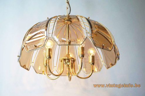 Curved Smoked Glass Discs Chandelier 2