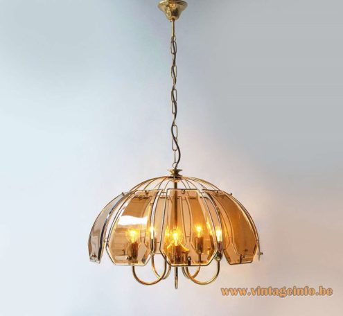 Curved Smoked Glass Discs Chandelier 3
