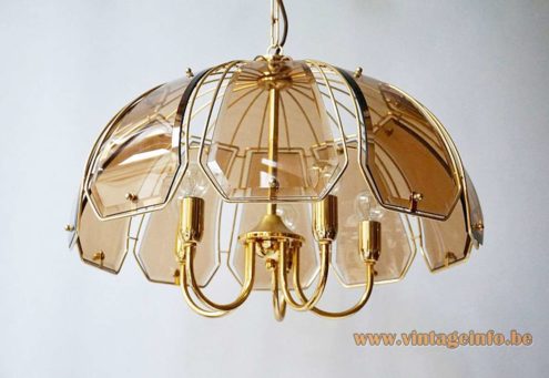 Curved Smoked Glass Discs Chandelier 4