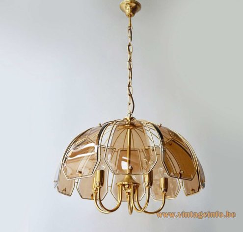 Curved Smoked Glass Discs Chandelier 5