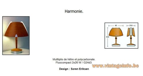 Lucid Harmonie table lamp curved plywood white acrylic 1990s Culot G24D3 designer: Soren Eriksen SEDAP