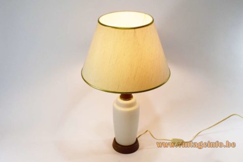 Opal Glass Teak Table Lamp 2