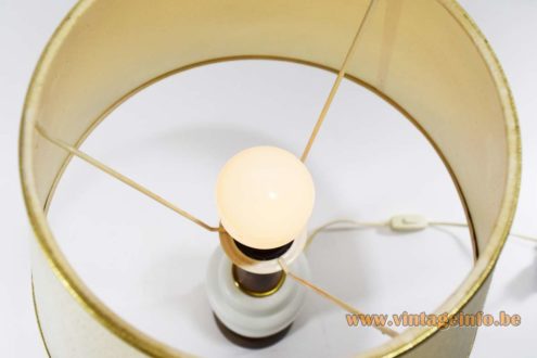 Opal Glass Teak Table Lamp 7