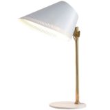 Paavo Tynell Taito Idman 9227 desk lamp flat round base white lampshade elongated slots 1950s 1960s