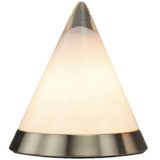 Peill+Putzler Kibo table lamp opal clear conical pyramid glass round mat chrome base 2000s Germany