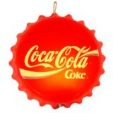 Coca-Cola crown cork wall lamp vintage plastic Coke advertising sign 1980s Brainstorm France E14 socket