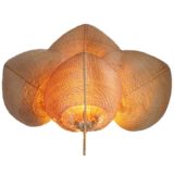 Quadruple Uchiwa wall lamp Ingo Maurer design rice paper bamboo wicker metal wire frame 1970s 1980s