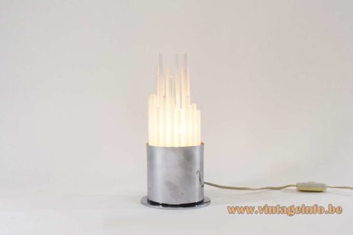 1970s Glass Tubes Table Lamp 1
