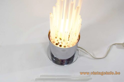 1970s Glass Tubes Table Lamp 5