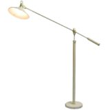 ANVIA counterbalance floor lamp round white metal base & lampshade 2 rods hengellamp fishing rod 1970s