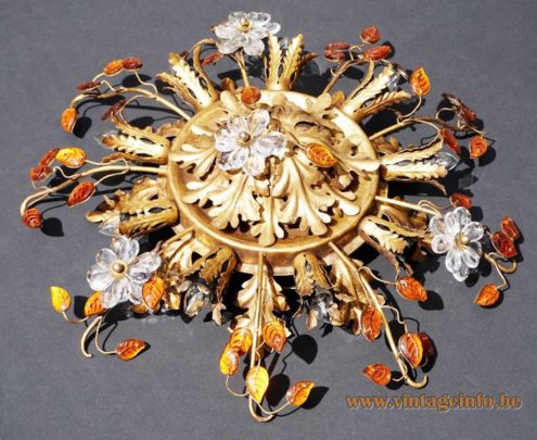 Banci Firenze Oak Leaves Flowers Flush Mount 5