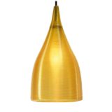 Conical Rotaflex pendant lamp design: John & Sylvia Reid yellow Rhodoid celluloid plastic lampshade 1950s 1960s