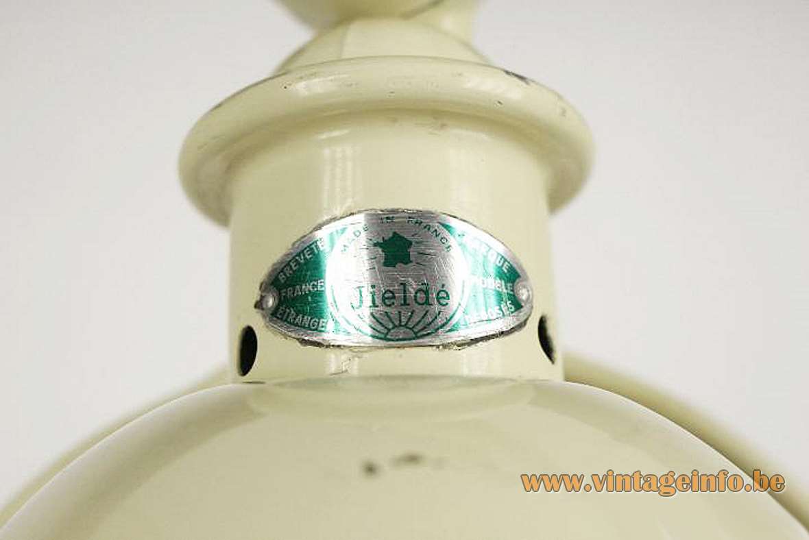 Jieldé La Standard work lamp design: Jean-Louis Domecq green metal oval label 1950s 1960s France