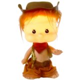 Linea Zero Bobblehead cowboy doll table lamp plastic PVC 1970s 1980s Italy MCM