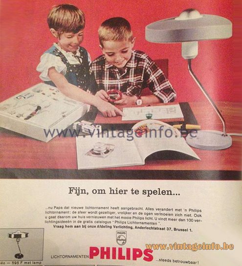 Louis Kalff Romeo Desk Lamp - 1960s Philips Publicity Picture