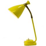 Solbergs Fabrikker 6003 desk lamp yellow diabolo lampshade cast iron base brass gooseneck 1950s 1960s Norway