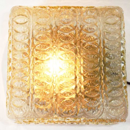 Square Amber Glass Flush Mount 1