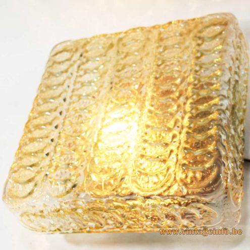 Square Amber Glass Flush Mount 2