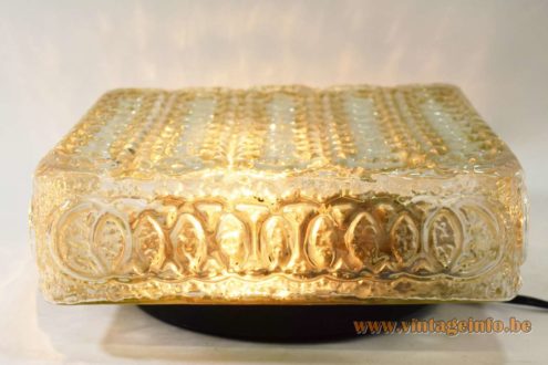 Square Amber Glass Flush Mount 3