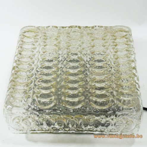 Square Amber Glass Flush Mount 5