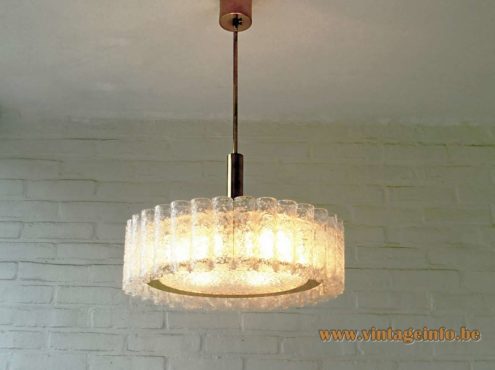 DORIA Mid Century Glass Tubes Chandelier 1