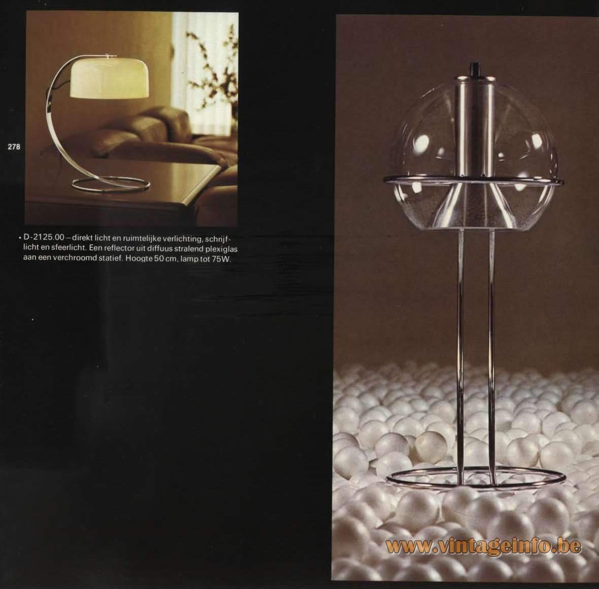 Raak Tropic table lamp smoked glass globe catalogue 1972 - design Frank Ligtelijn Amsterdam 1970s MCM