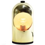 Selene eclipse table lamp gold metal lampshade Lightolier ABM Italy E14 socket 1960s 1970s Alfredo Bianchi