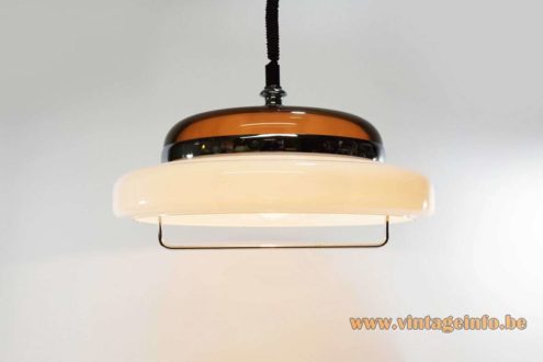 White Smoked Acrylic Rise Fall Pendant Lamp 2