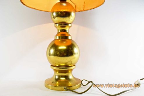 1970s Massive Belgium Gold Table Lamp 2
