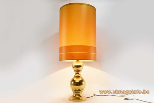 1970s Massive Belgium Gold Table Lamp 5
